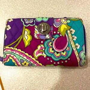 VERA BRADLEY TURN-LOCK CLUTCH WALLET